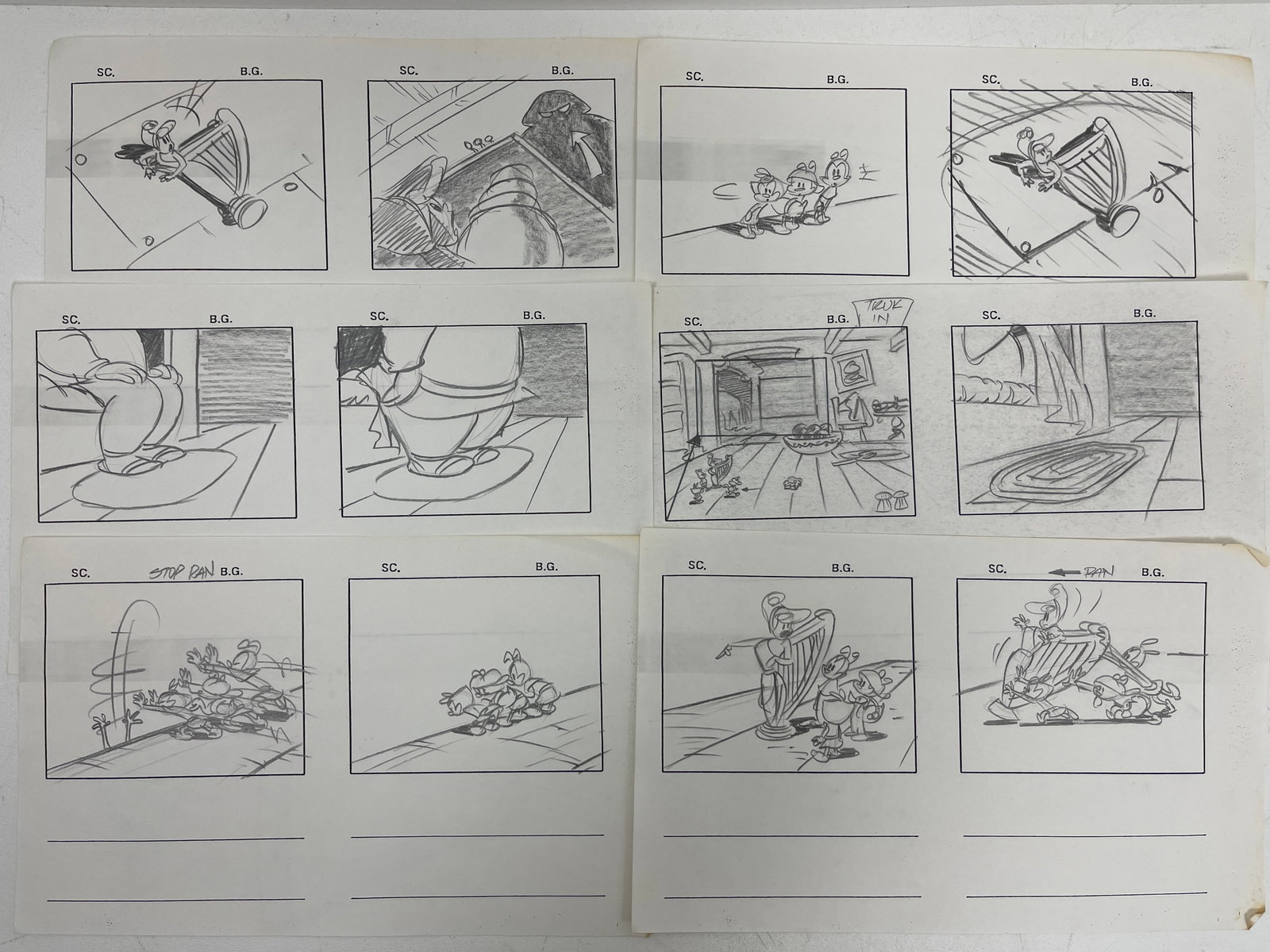 ANIMANIACS Original Warner Bros Animation Storyboard Collection Lot: ANIMANIACS Original Warner Bros Animation Storyboard Collection Lot - Lot of 6