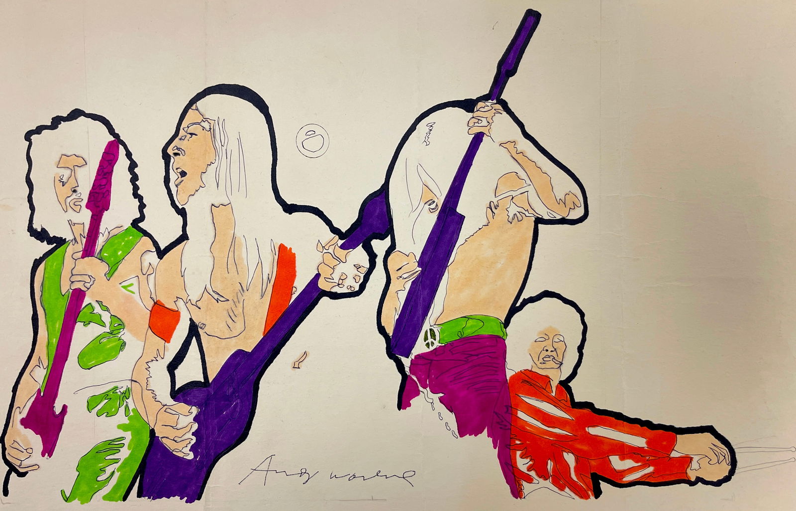 Andy Warhol Drawing Illustration Art Signed (1 of 5)
