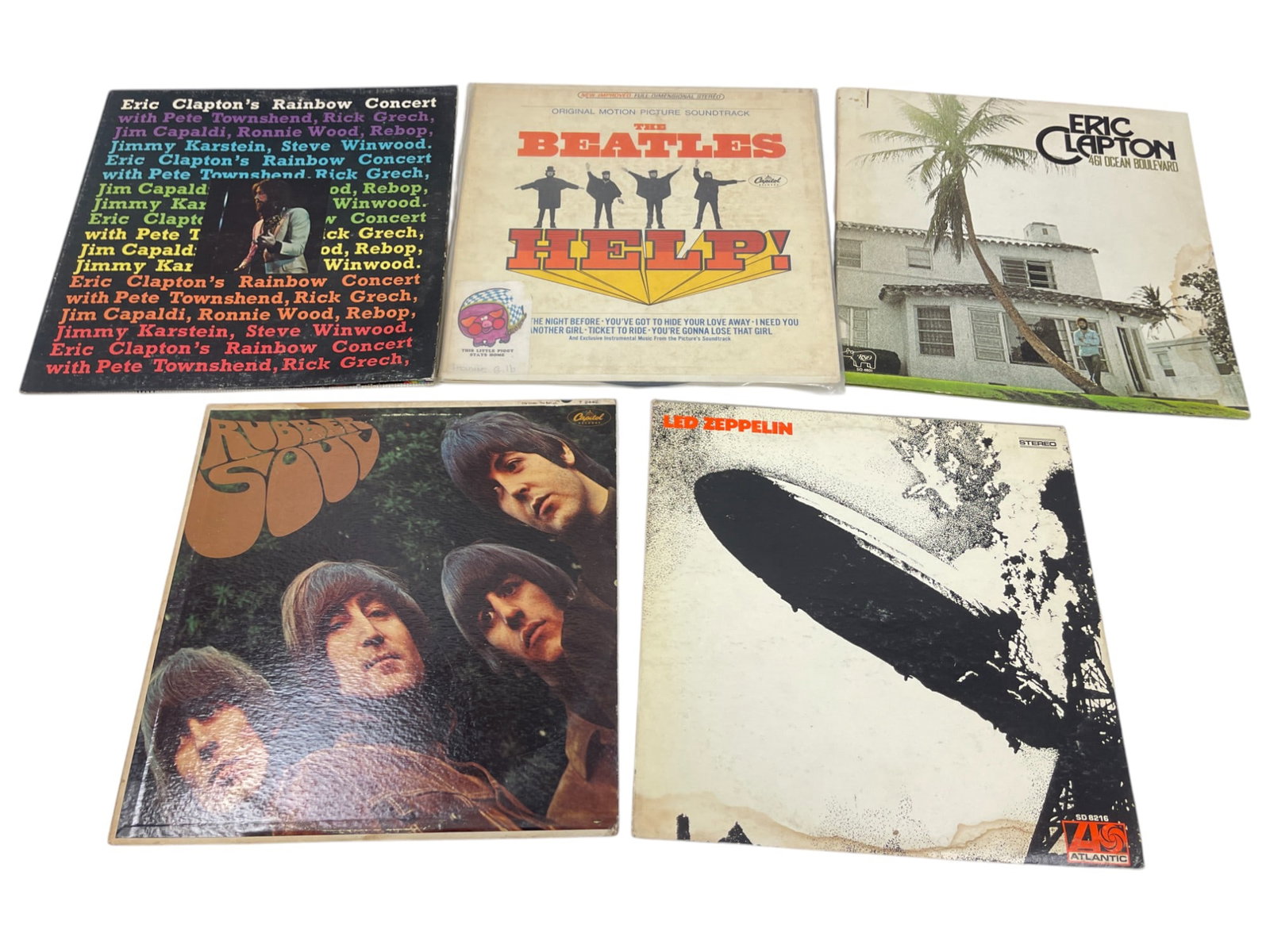 Eric Clapton, The Beatles and Led Zeppelin Vintage Vinyl Records (1 of 4)