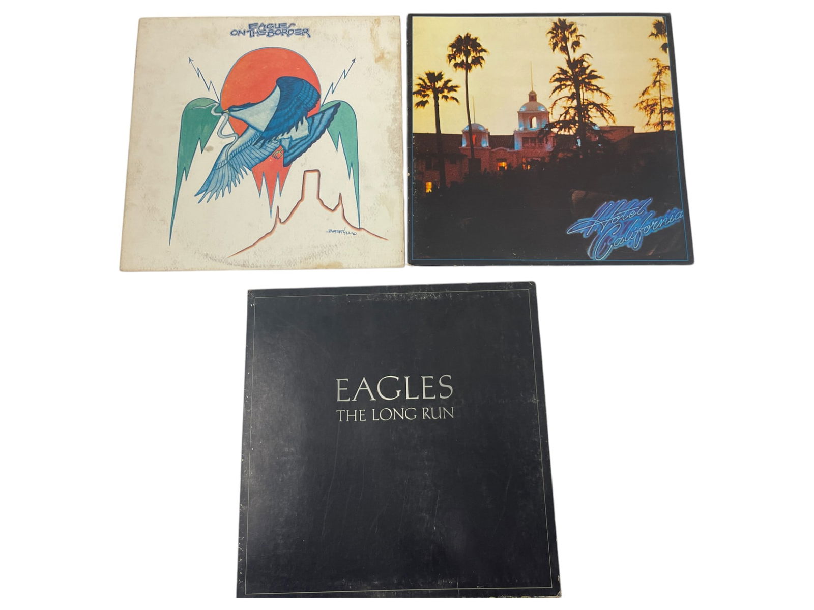 The Eagles Hotel California, The Long Run & Eagles on the Border Vintage Vinyl Records (1 of 5)