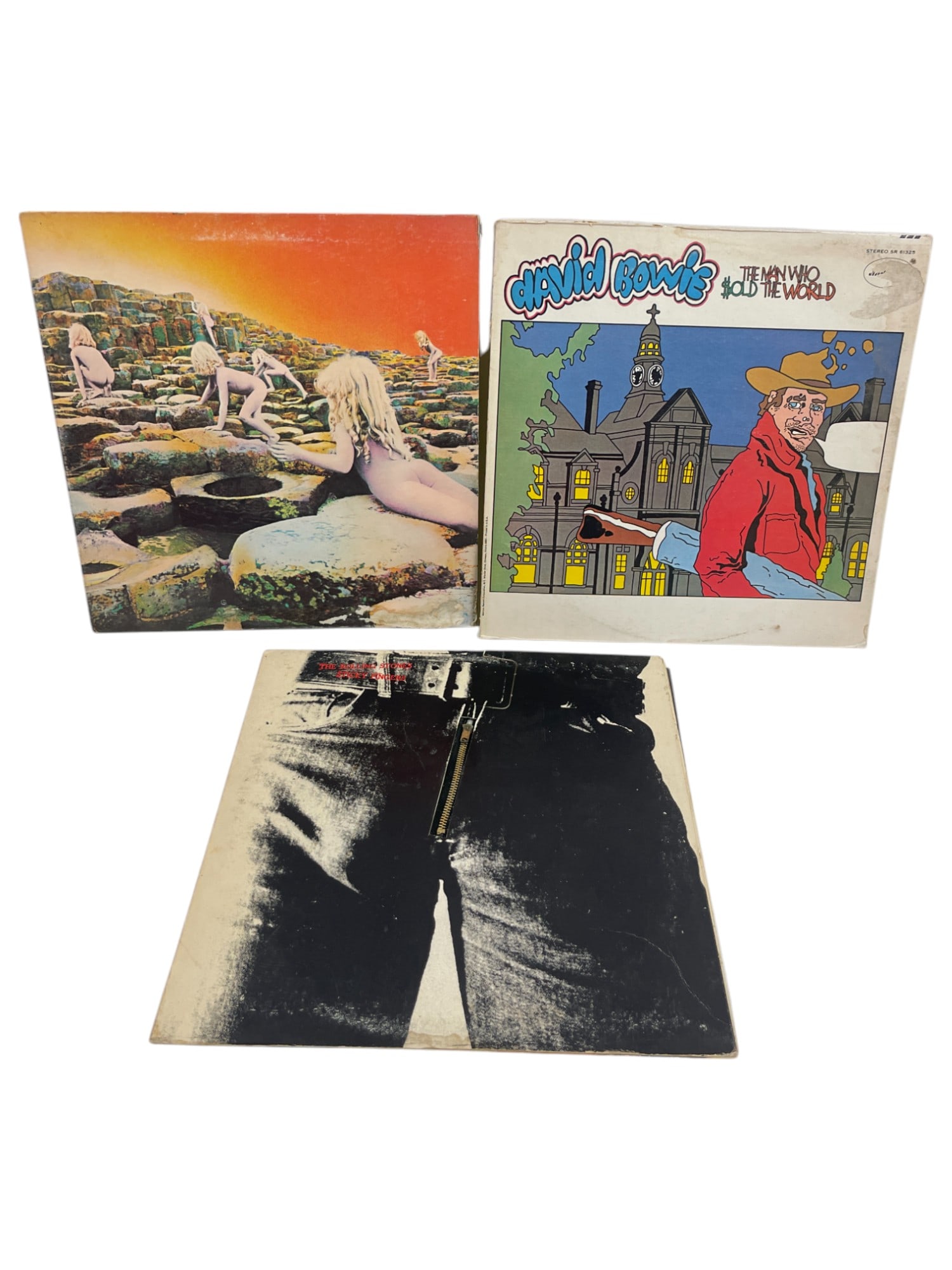 Houses of the Holy, David Bowie & Rolling Stones Vintage Vinyl Records: Houses of the Holy, David Bowie & Rolling Stones Vintage Vinyl Records