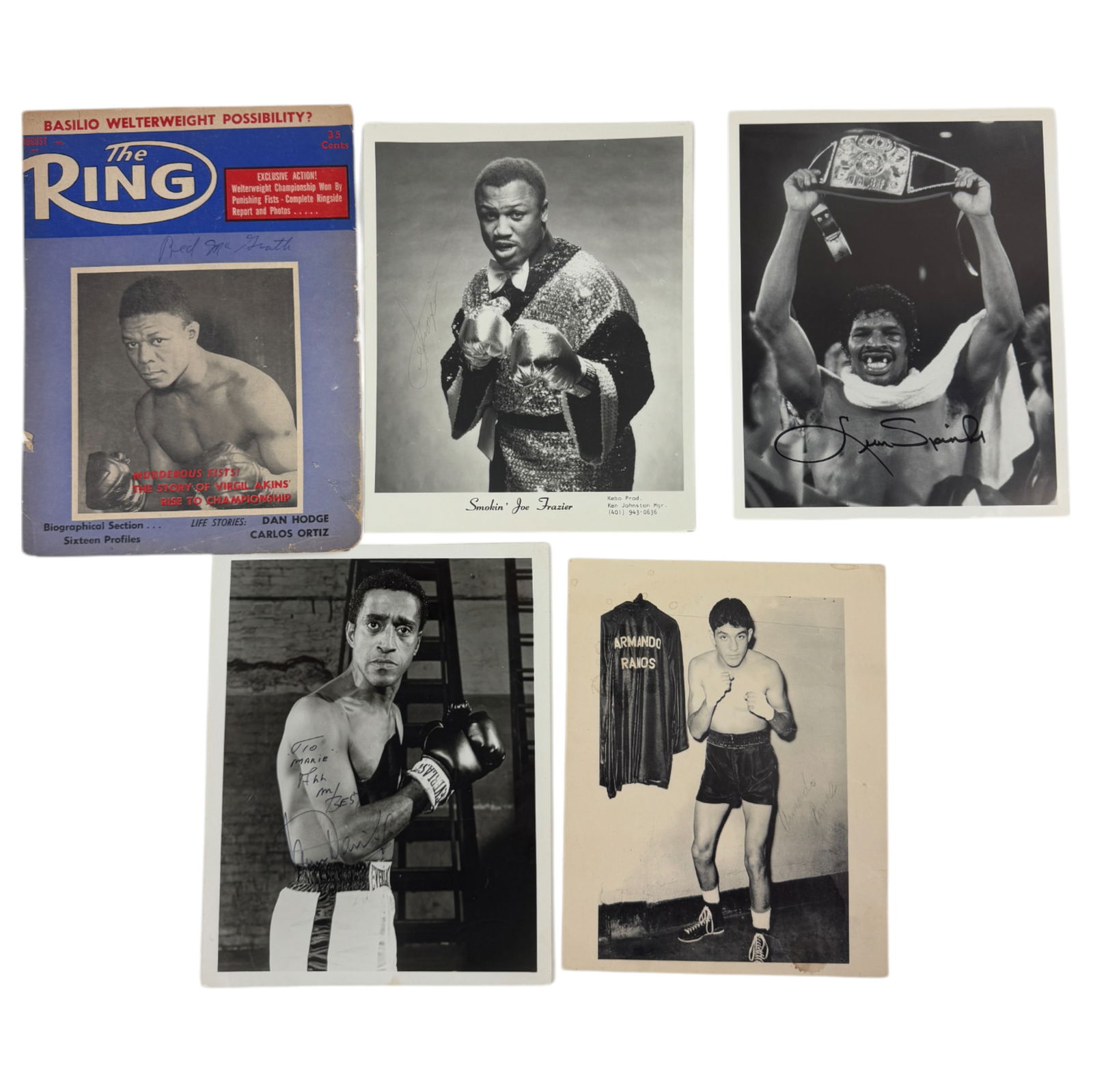 Collectible Boxing Autographs Photos Signed 8" x 10" with  Lot 5 items (1 of 6)