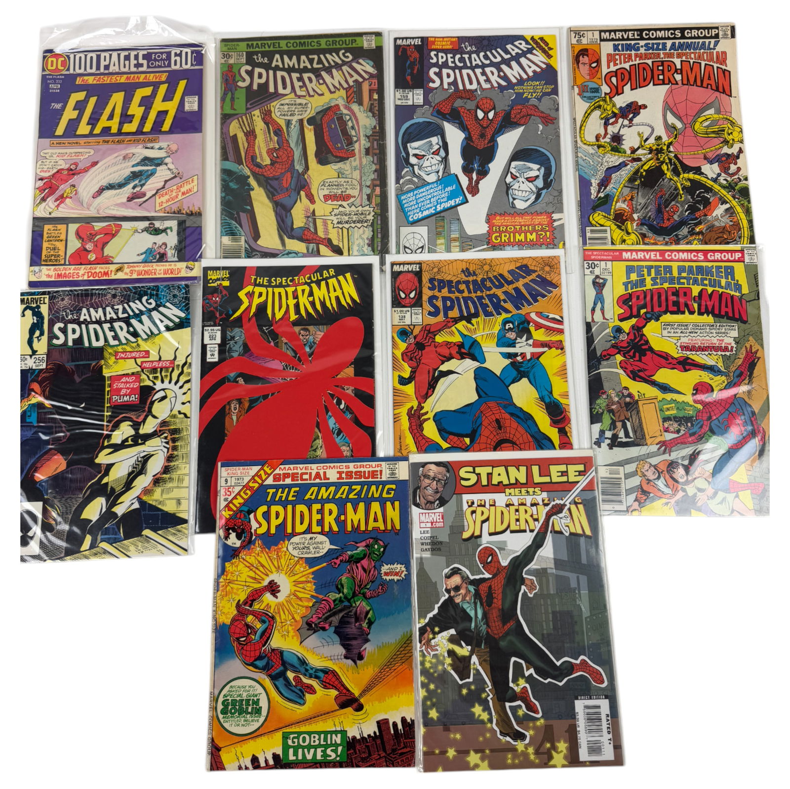 Vintage  Comic Book  Spider-Man Flash Collection Lot  10 (1 of 4)