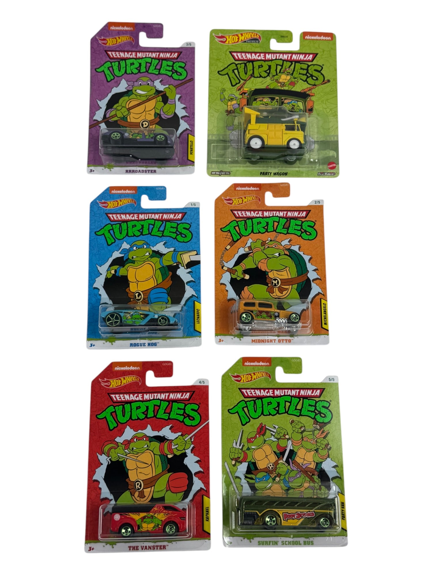 Hot Wheels Teenage Mutant Ninja Turtles TMNT Assorted Car Toy Collection Lot (1 of 5)