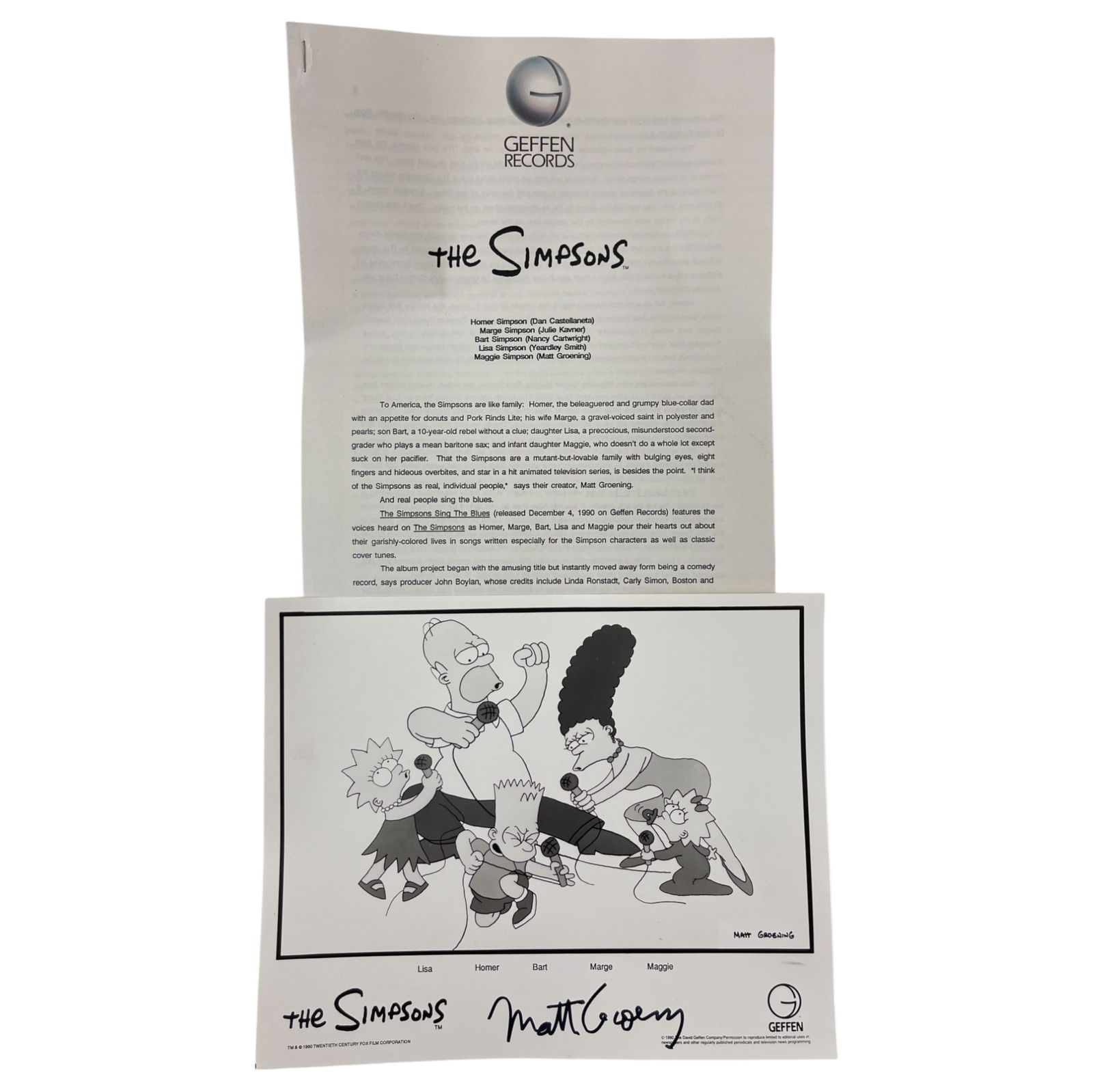 The Simpsons Signed Press Kit Photo by Matt Groening (1 of 4)