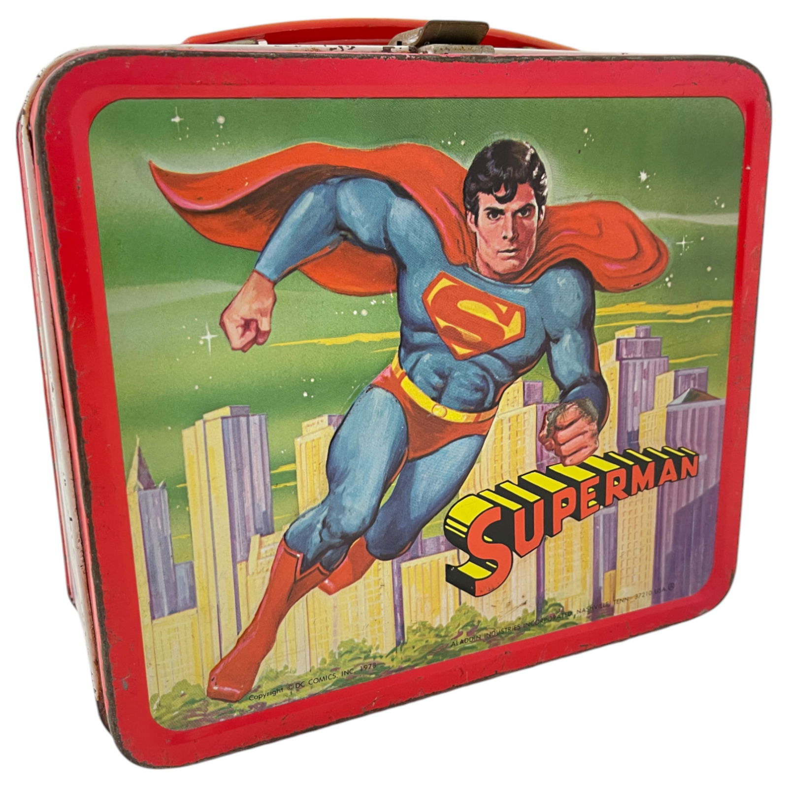 Vintage Rare Superman Metal Lunchbox 1978 Aladdin DC Comics (1 of 6)