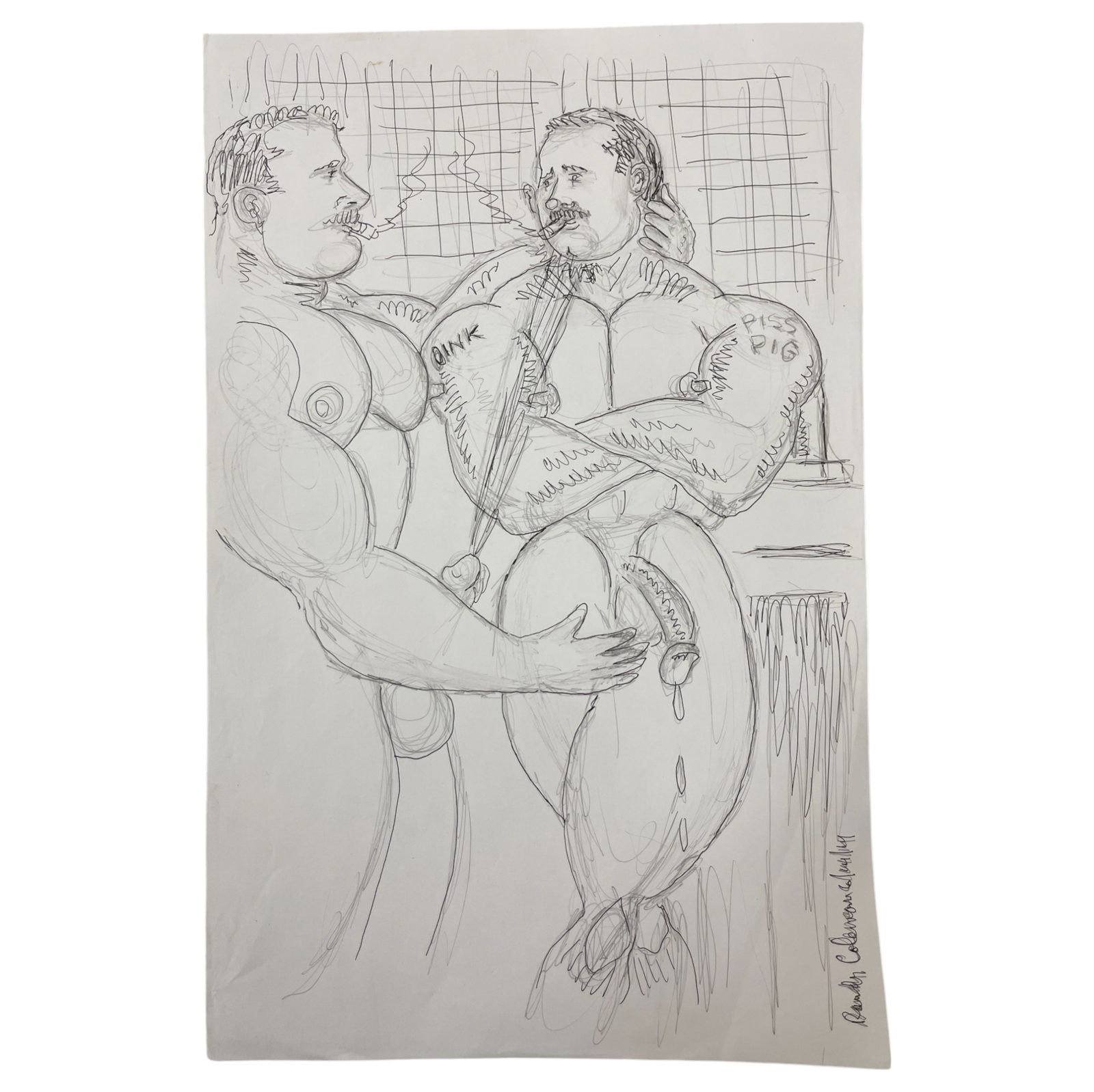 Randy Coleman Signed Gay Male Interest Drawing Illustration Art Original Erotic Nude Adults Only: Original Randy Coleman Signed Gay Male Interest Hand Drawing Illustration Art Erotic Nude Adults Only. Signed and dated. Size 11 x 17 inches.Artist and San Francisco Bay Times Columnist Randy Coleman.