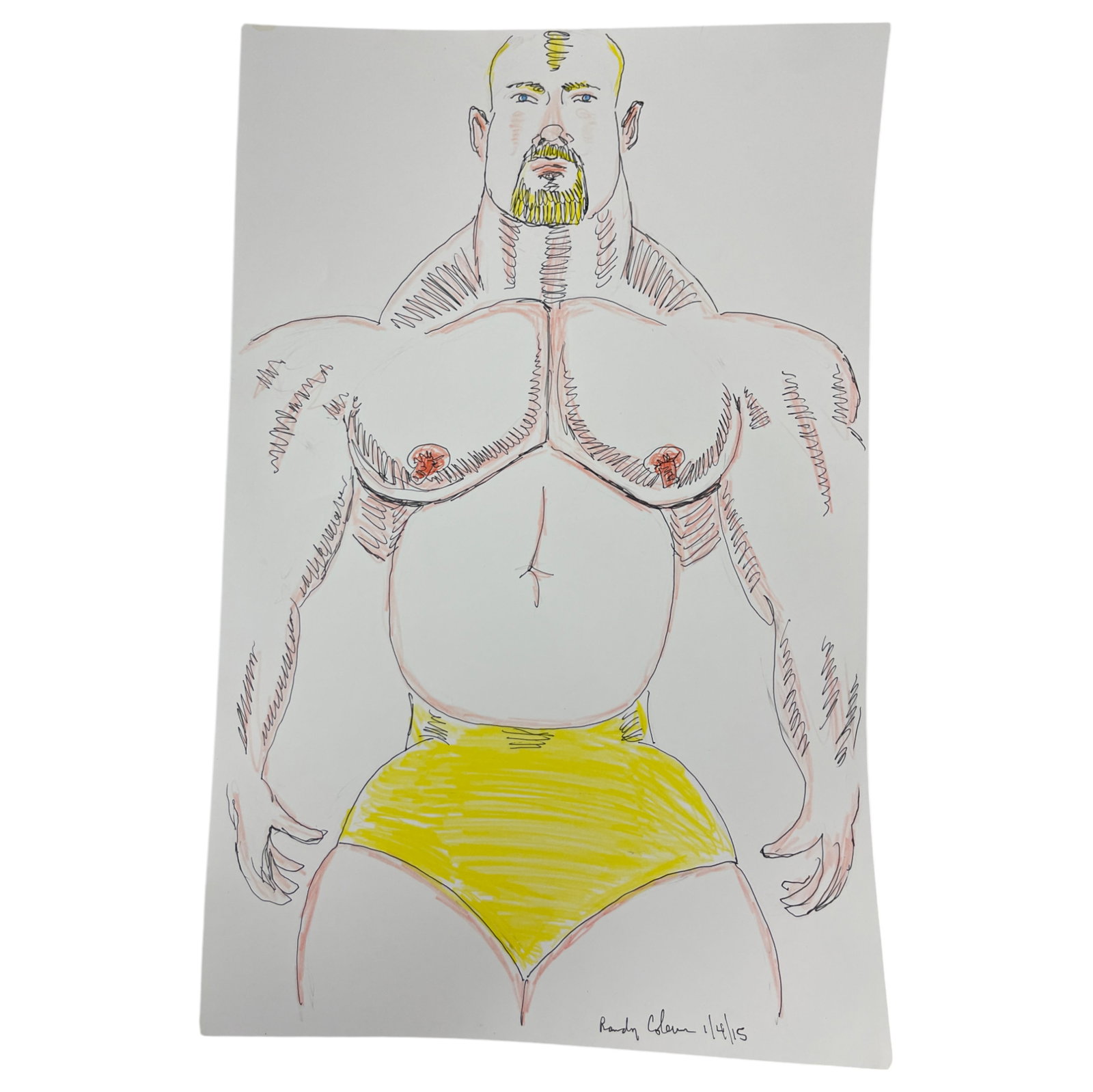 Randy Coleman Signed Gay Male Interest Drawing Illustration Art Original Erotic Nude Adults Only: Original Randy Coleman Signed Gay Male Interest Hand Drawing Illustration Art Erotic Nude Adults Only. Signed and dated. Size 11 x 17 inches.Artist and San Francisco Bay Times Columnist Randy Coleman.