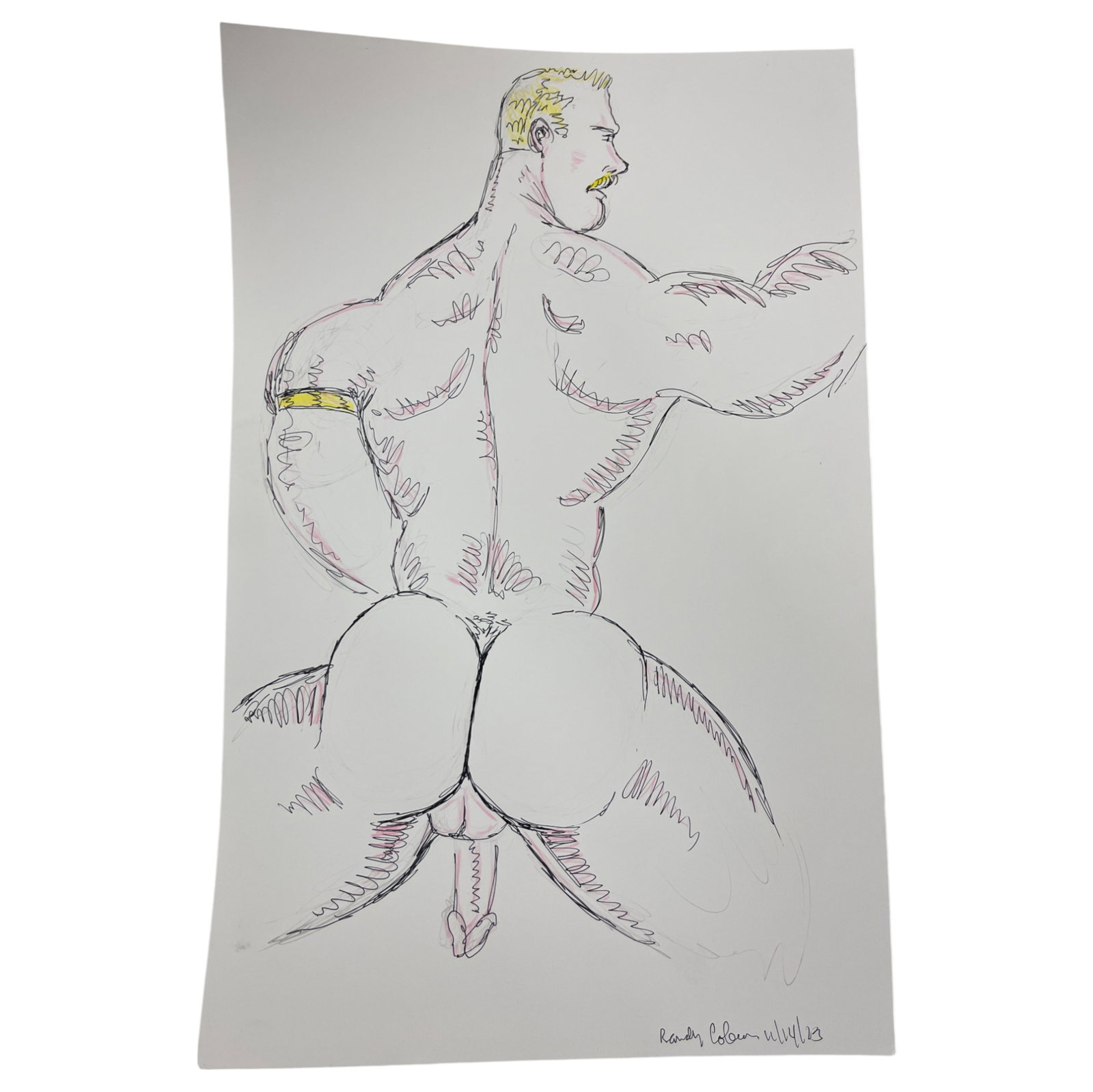Randy Coleman Signed Gay Male Interest Drawing Illustration Art Original Erotic Nude Adults Only: Original Randy Coleman Signed Gay Male Interest Hand Drawing Illustration Art Erotic Nude Adults Only. Signed and dated. Size 11 x 17 inches.Artist and San Francisco Bay Times Columnist Randy Coleman.