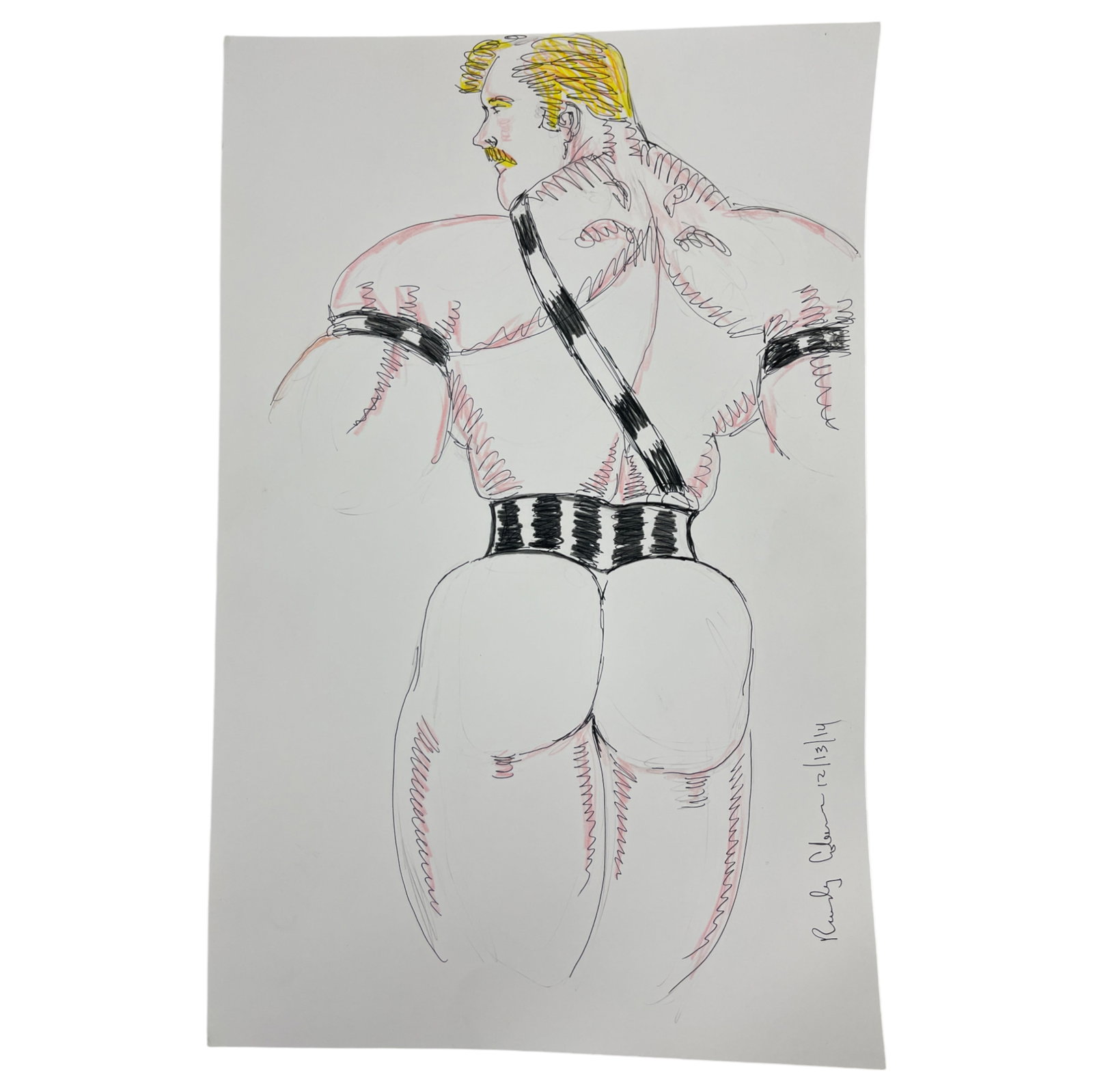 Randy Coleman Signed Gay Male Interest Drawing Illustration Art Original Erotic Nude Adults Only: Original Randy Coleman Signed Gay Male Interest Hand Drawing Illustration Art Erotic Nude Adults Only. Signed and dated. Size 11 x 17 inches.Artist and San Francisco Bay Times Columnist Randy Coleman.