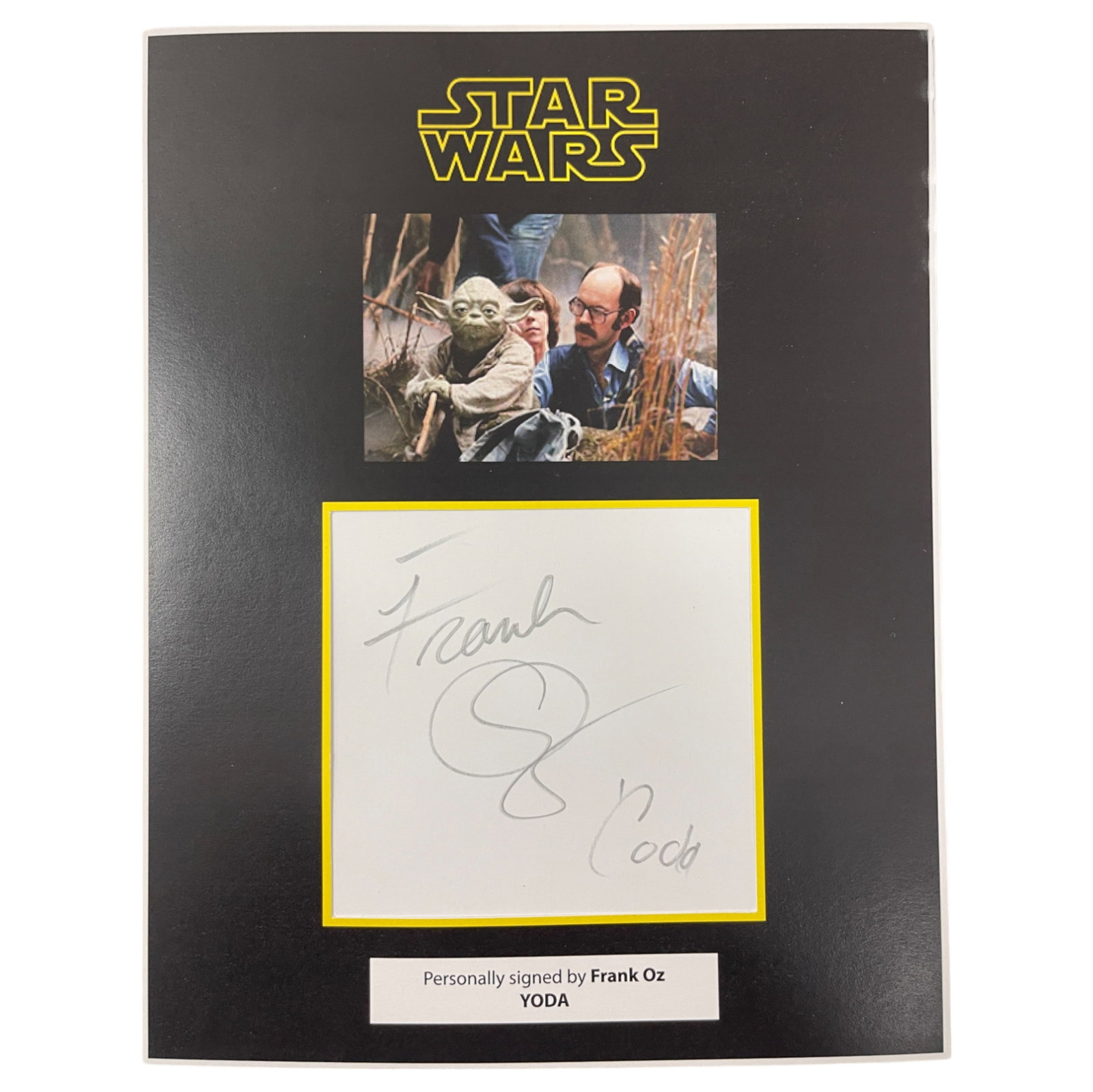 Frank Oz as Yoda Signed Star Wars Card: Frank Oz as Yoda Signed Star Wars Card 8X10.5