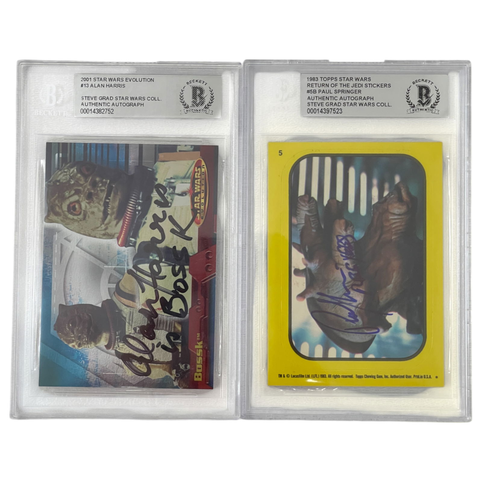 2001 Star Wars  Evolution Alan Harris as Bossk Signed Card & 1983 Springer Paul as Ree Yees (1 of 4)