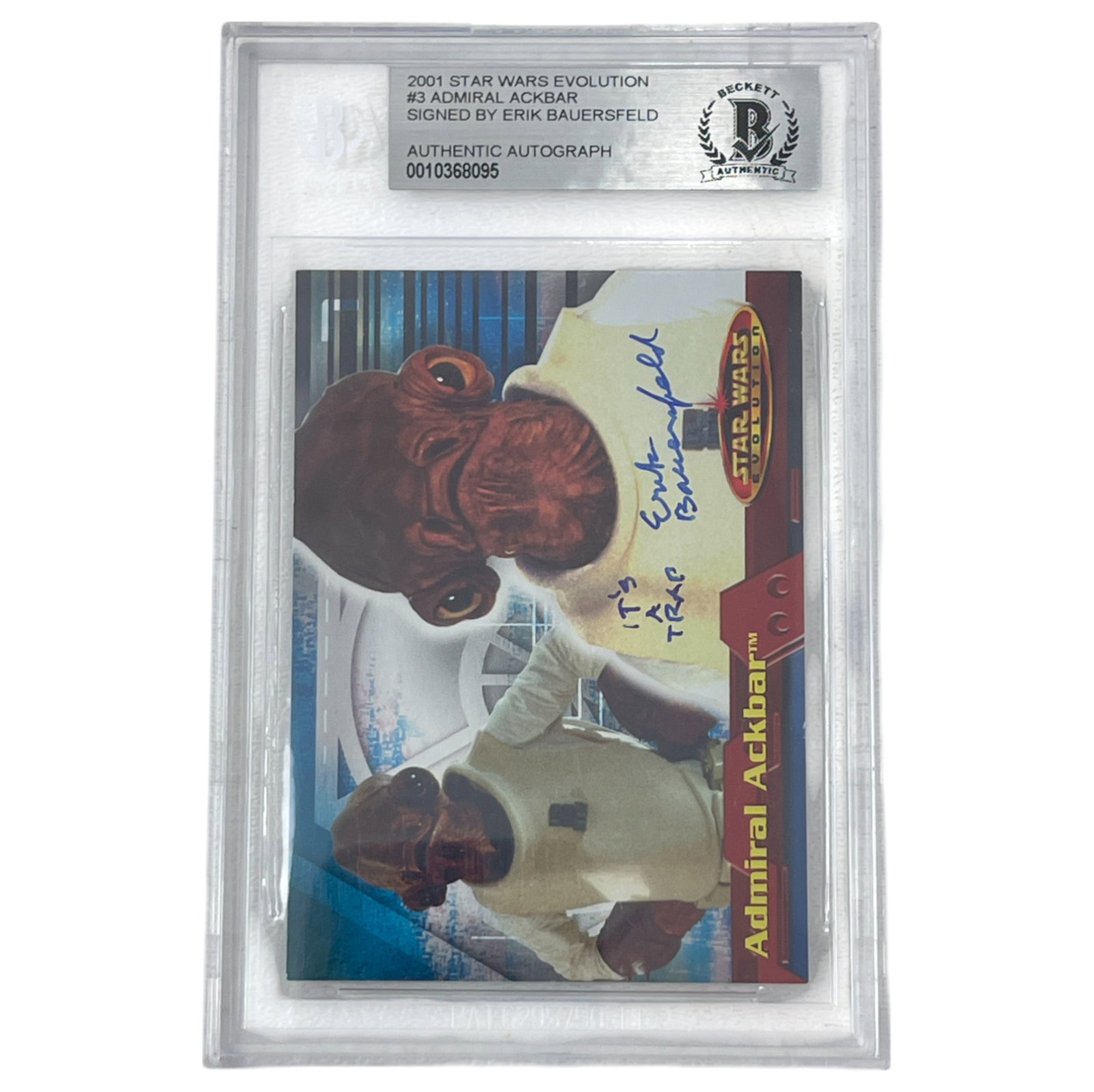 2001 Star Wars Evolution #3 Admiral Ackbar Erik Bauersfeld Beckett Auto: 2001 Star Wars Evolution #3 Admiral Ackbar Erik Bauersfeld Beckett Auto