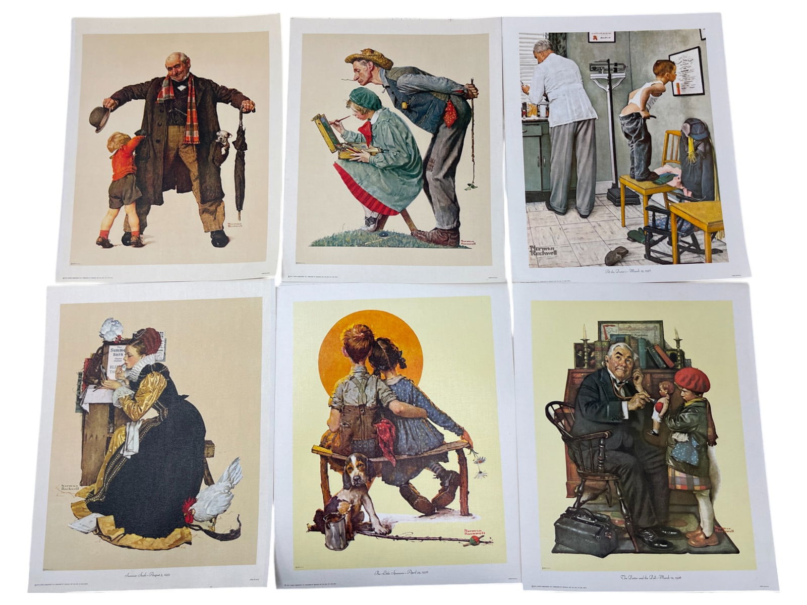 NORMAN ROCKWELL CURTIS PUBLISHING 1972 LITHOGRAPH COLLECTION ON LINEN (1 of 7)
