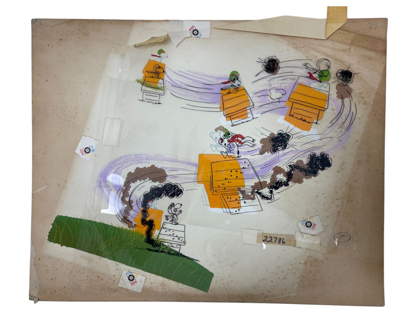 Vintage Peanuts A Charlie Brown Charles Schulz Original Production Cel Storyboard Animation Art (1 of 4)