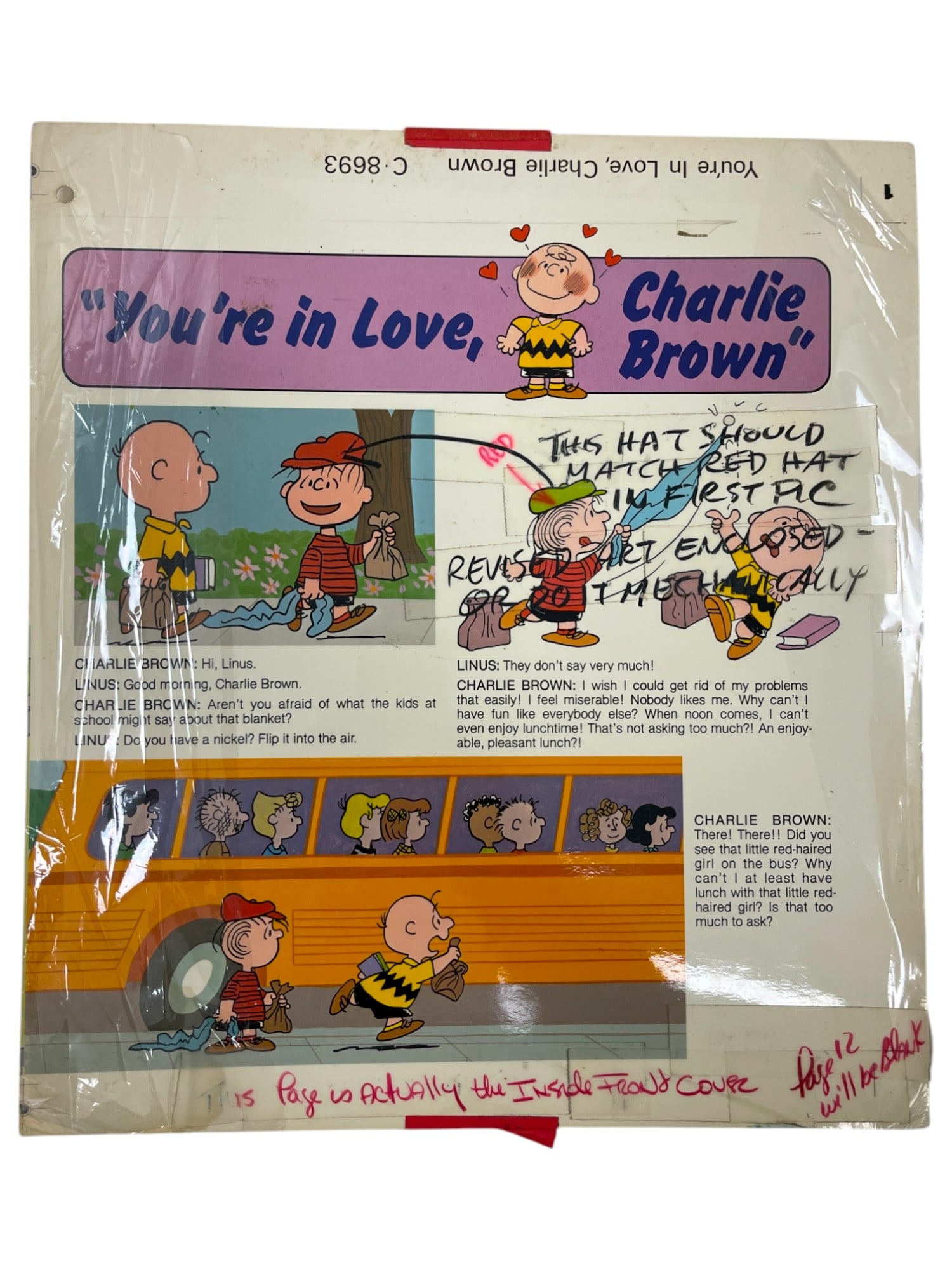 Vintage Peanuts A Charlie Brown Charles Schulz Original Production  Storyboard Animation Art (1 of 6)