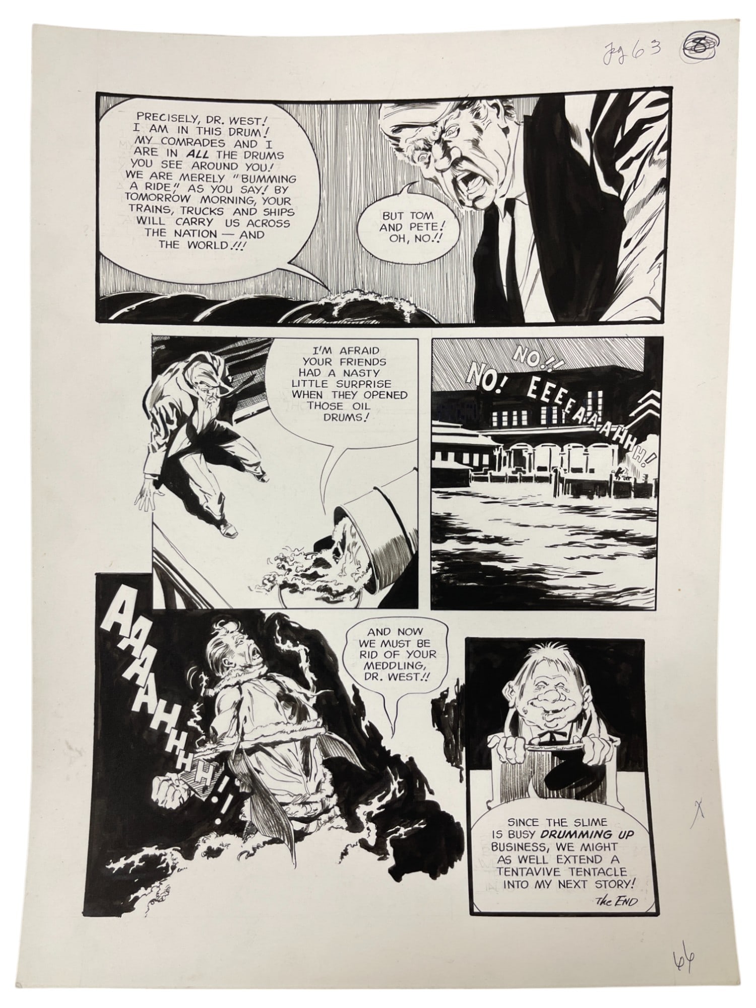 EERIE The Killer Slime Original Storyboard Production Comic Art (1 of 5)