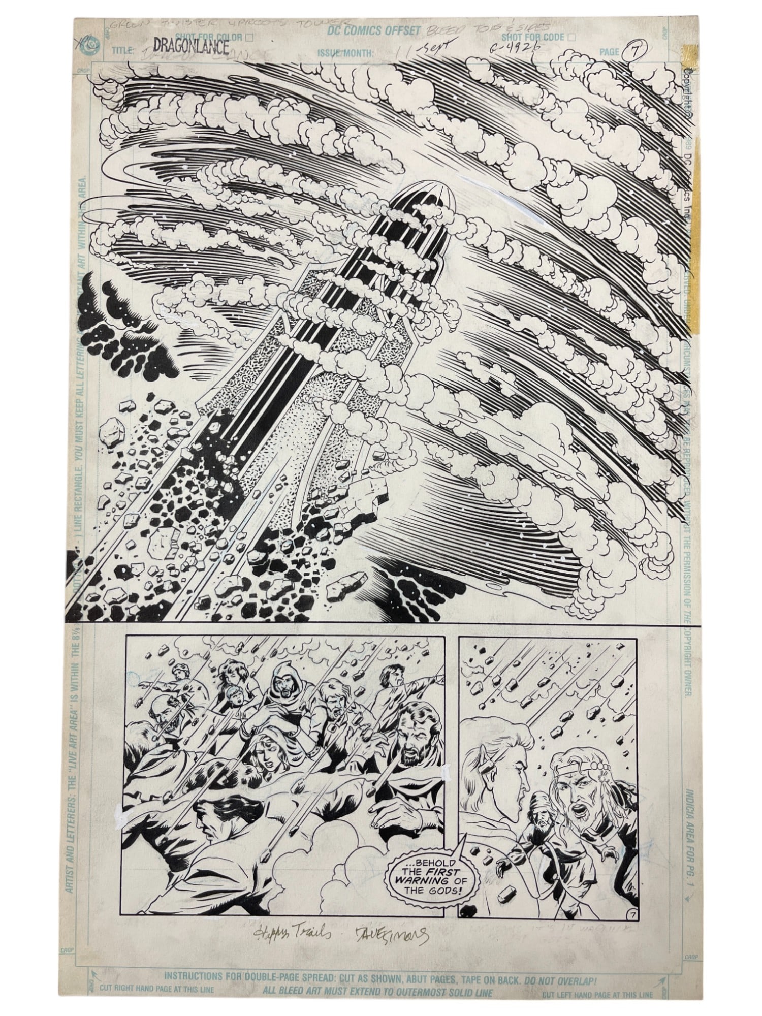 DC DRAGON LANCE Original Storyboard Production Comic Art (1 of 8)