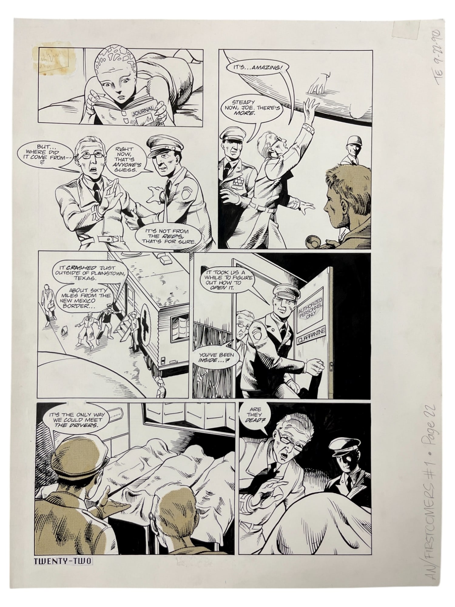 Alien Nation: The First Comers Original Storyboard Production Comic Art: Alien Nation: The First Comers Original Storyboard Production Comic Art 12.5" X 17"