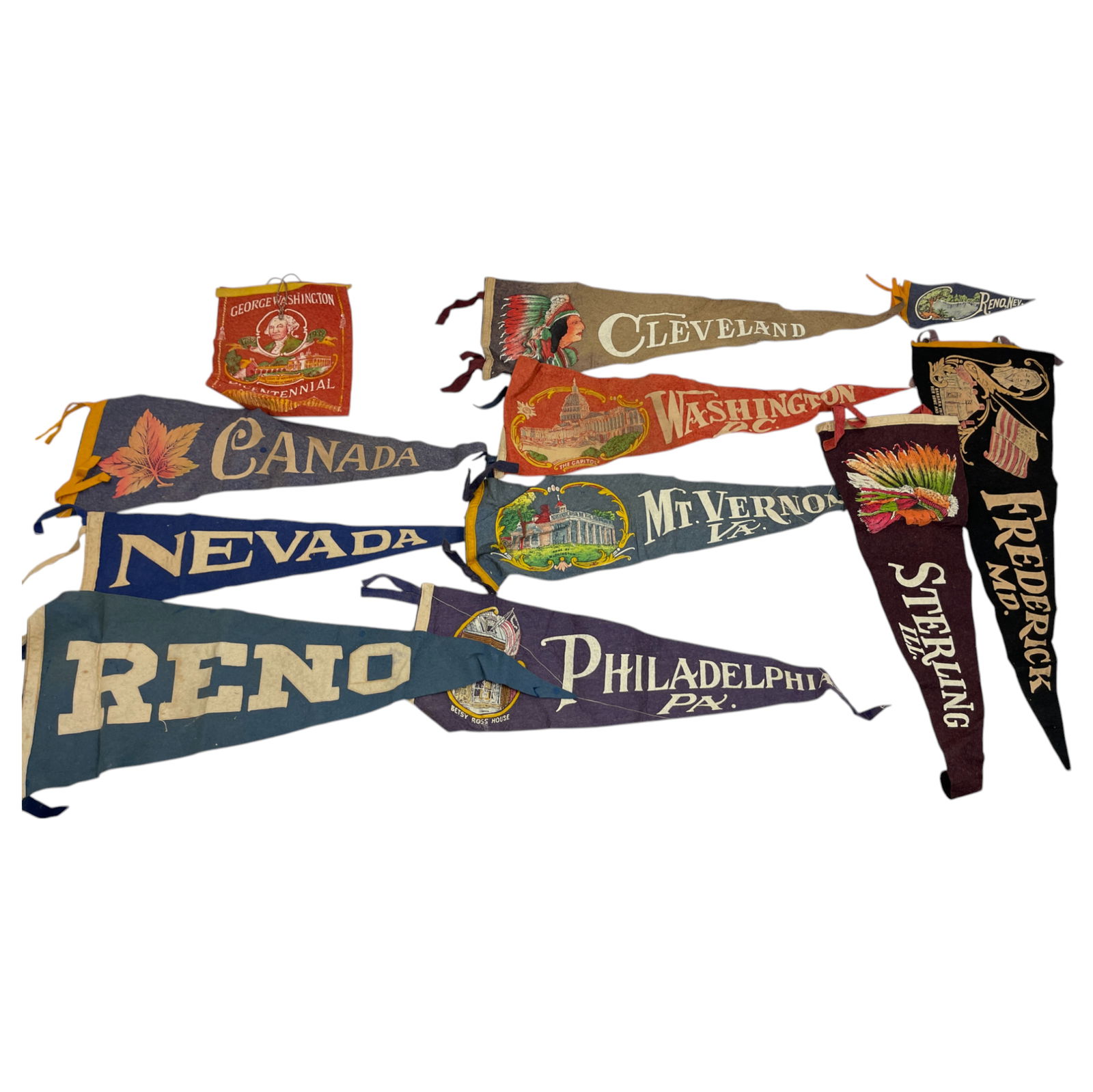 VINTAGE FLAG BANNER PENNANT COLLECTION LOT 11 (1 of 8)