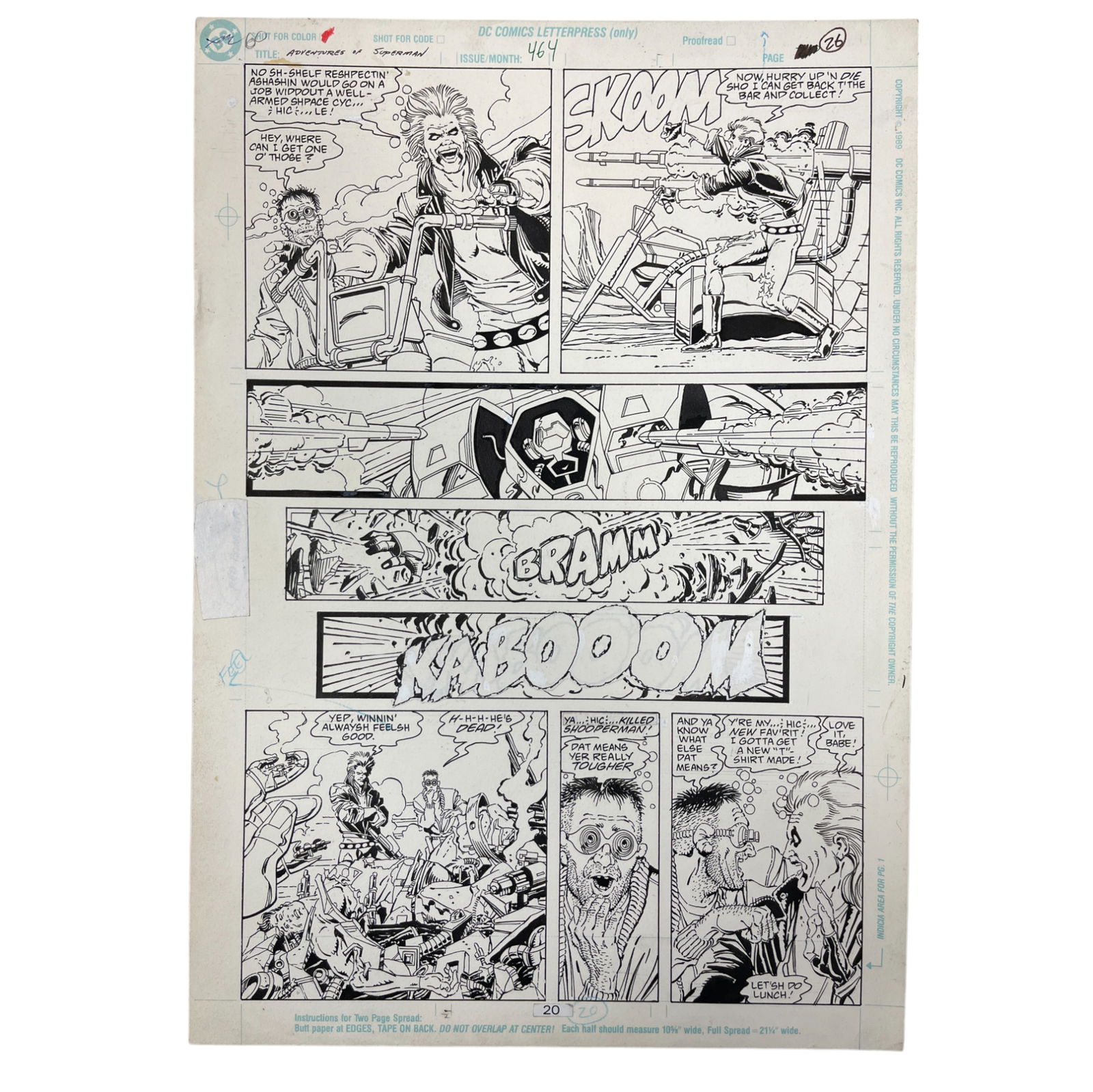 The Adventures of Superman #464 Original Storyboard Production Comic Art (1 of 8)