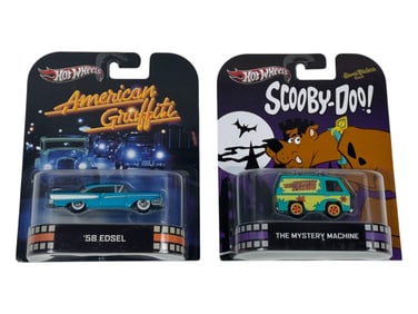Hot Wheels Retro '58 Edsel & The Mystery Machine Car Toy Lot