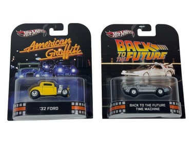 Hot Wheels Retro Entertainment Back to the Future Time Machine & '32 Ford