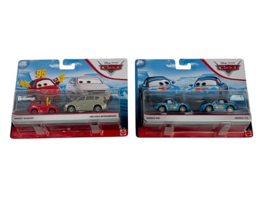 Disney Pixar Cars Maddy McGear & Melissa Bernabrake, Dinoco Mia & Dinoco Tia Lot of 2 Toy