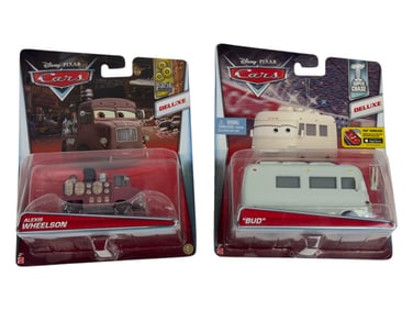 Dinsey Pixar Cars Bud and Alexis Wheelson Toy Lot of 2