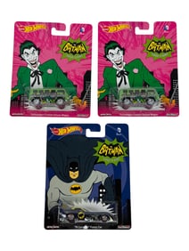 Hot Wheels Batman Classic TV Series '78 Corvette Funny Car & Volkswagen Custom Deluxe Wagon Lot of 3