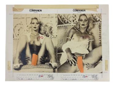 Vintage 1980's Companion magazine production storyboard artwork erotic X-Rated adults only
