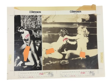 Vintage 1980's Companion magazine production storyboard artwork erotic X-Rated adults only