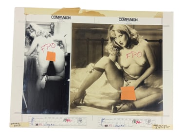Vintage 1980's Companion magazine production storyboard artwork erotic X-Rated adults only