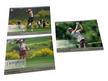 Natalie Gulbis Paula Creamer and Stacey Prammanasudh Golf Sigature Shots Signed Pro Golf Autograph