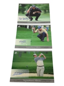 Todd Hamilton, Nick Faldo, Retief Goosen Golf Sigature Shots Signed Pro Golf Autograph Cards
