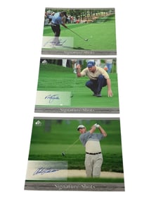 Padraig Harrington Nick Faldo Retief Goosen Golf Sigature Shots Signed Pro Golf Autograph Cards