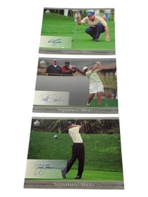Nick Faldo Patty Sheehan Zach Johnson Golf Sigature Shots Signed Pro Golf Autograph Cards
