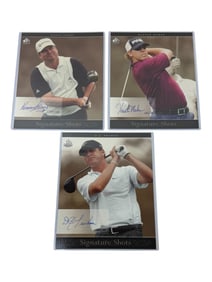 D.J. Trahan Hunter Mahan Kenny Perry Golf Sigature Shots Signed Pro Golf Autograph Cards