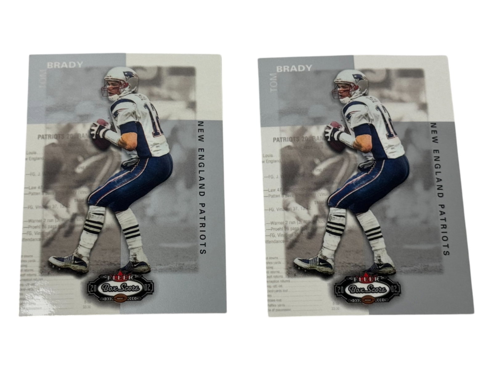 2002 Fleer Tom Brady Box Score NFL Football Trading Sports Cards Lot of 2 (1 of 4)