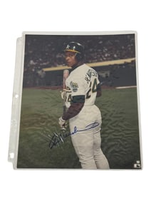 1989 Major League Club Baseball RIcky Henderson Signed 8x10 Photograph