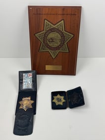 CA Highway Patrol CHP Police Badge 14k Gold Filled Plaque Obsolete Vintage 14"x10"