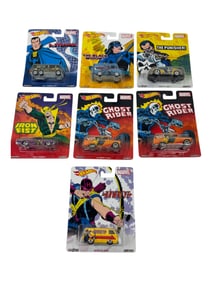 Hot Wheels Marvel Metal/Metal Real Riders Assorted Car Toy Collection Lot