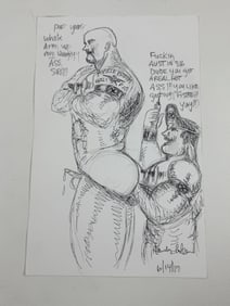 Randy Coleman Signed Gay Male Interest Drawing Illustration Art Original Erotic Nude Adults Only