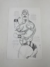 Randy Coleman Signed Gay Male Interest Drawing Illustration Art Original Erotic Nude Adults Only