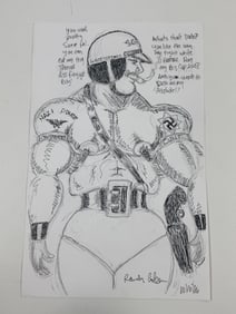 Randy Coleman Signed Gay Male Interest Drawing Illustration Art Original Erotic Nude Adults Only