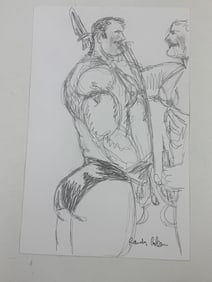 Randy Coleman Signed Gay Male Interest Drawing Illustration Art Original Erotic Nude Adults Only