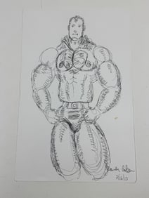Randy Coleman Signed Gay Male Interest Drawing Illustration Art Original Erotic Nude Adults Only