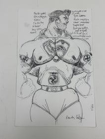 Randy Coleman Signed Gay Male Interest Drawing Illustration Art Original Erotic Nude Adults Only