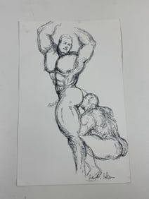 Randy Coleman Signed Gay Male Interest Drawing Illustration Art Original Erotic Nude Adults Only