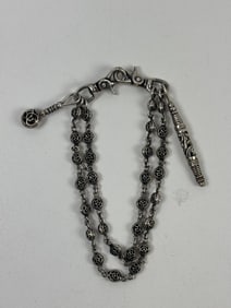 CHROME HEARTS Sterling Silver Double Strand Wallet Chain 925